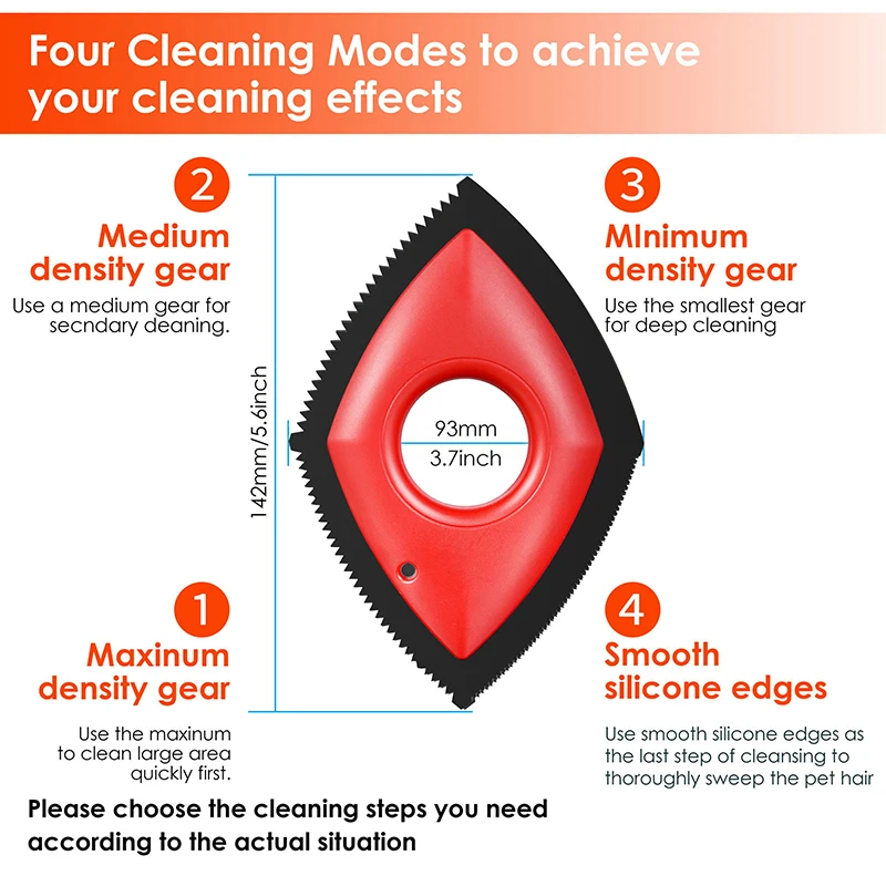 4 Modes Pet Hair Remover Comb  - đánh giá và giá Seat Cleaner Fabric